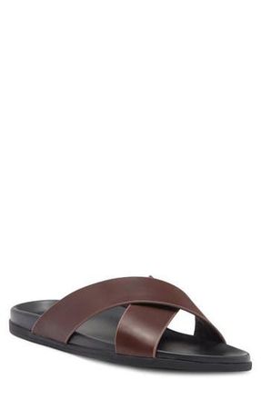 Blake McKay Jake Cross Strap Leather Sandal in Brown at Nordstrom Rack, Size 13