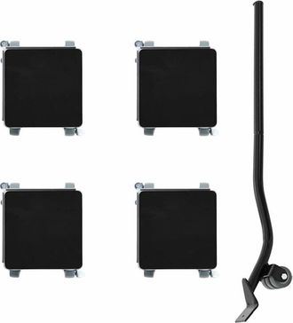 vidaXL Ruote per mobili 4 pz con sollevatore 13,5x13,5x6 cm Acciaio 1300 kg - Vidaxl