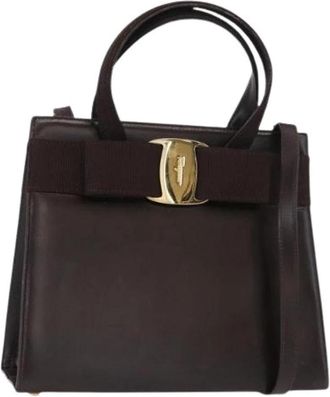 Ferragamo Pre-owned Handbag - Dames - Vintage Handtas - Bruin - ONE Size - Leer - Vintage