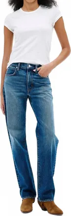 Slvrlake Denim Kendra Straight-Leg Jean In Dark Blue Wash