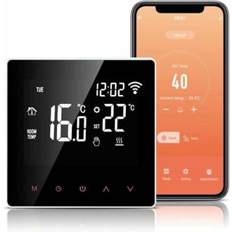 OEM Termostato Wifi Programable Tuya-ulisem Para Calefacci&oacute;n El&eacute;ctrica Por Suelo Radiante De 16 A - Pantalla Lcd Grande, Compatible Con Alexa Y Google Hom