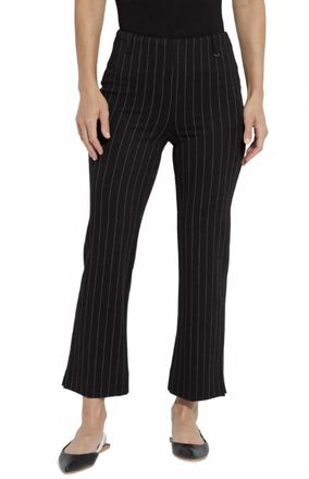 Lyss&eacute; Womens Baby Boot Ankle Pants In Black Soft Soothing Stripe