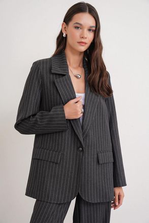 Mixray Gestreepte Oversized Blazer