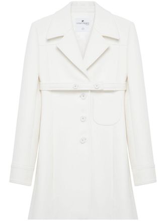 Courrèges belted coat - women - Virgin Wool/Viscose/Polyamide/Spandex/Elastane - 34 - Neutrals