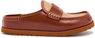 Birkenstock Naples Wrapped Raffia and Leather Loafers - Camel - 37 (IT37/ UK4)