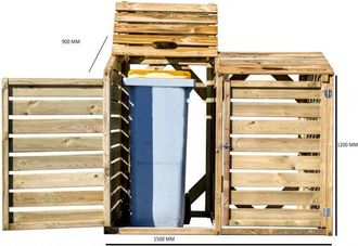 Foresta Cubierta Para Recogida Selectiva En Madera De Abeto 150x90x120