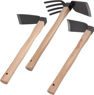 OEM Juego De 3 Azadas De Jard&iacute;n, Que Incluye Una Azada Plana Ancha, Una Azada Plana Estrecha, Una Azada Plana, Una Azada De Cuatro Puntas Y Una Azada Negr