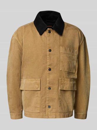 Boss Orange by Hugo Boss BOSS Orange Regular Fit Jeansjacke aus reiner Baumwolle Modell DETROIT in Beige, Gr&ouml;&szlig;e L