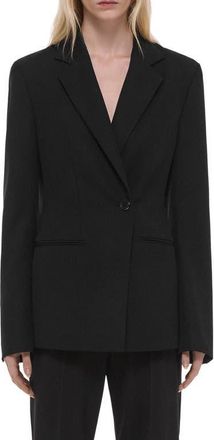Helmut Lang Cutaway Wool Blazer in Black at Nordstrom, Size 00
