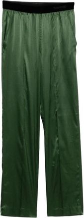 Tom Ford Stretch Silk Satin PJ Pants - Dames - Straight fit broeken - Groen - M - Satijn - Broeken