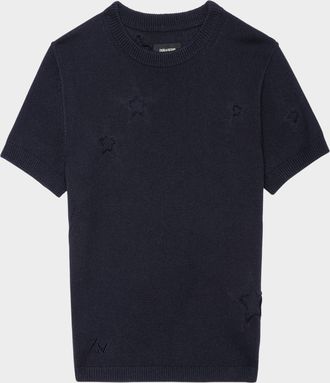 Zadig&Voltaire Bully Seco Stars Short-Sleeve Sweater
