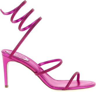 Rene Caovilla Cleo Sandalen - Dames - Sandalen met hakken - Roze - 36 1/2 EU - Leer - Schoenen
