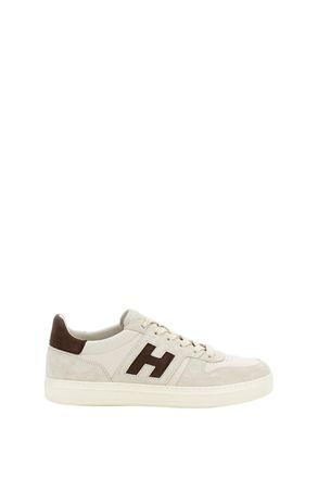 Hogan White Leather Suede Inserts Sneakers