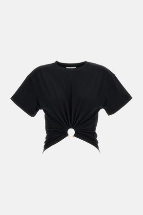 Paco Rabanne T-shirt Nera Con Piercing