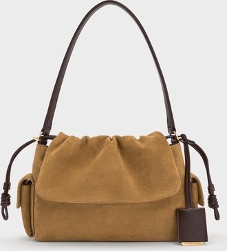 Charles & Keith Khai Ruched Top Handle Bag