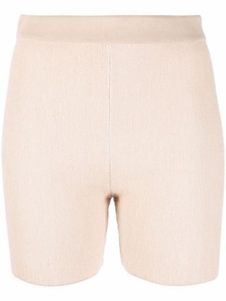 Jacquemus Shorts biker Le Short Arancia a coste - Toni neutri
