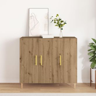 Berkfield Home Sideboard Artisan Oak 90x34x80 cm Engineered Wood in Brown | Size: 90 x 34 x 80 cm