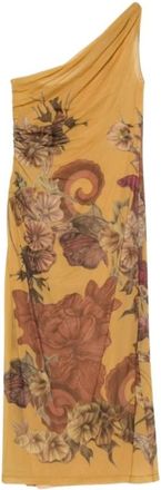 Alberta Ferretti Tule Jurk - Dames - Casual kleedjes - Geel - XL - Tule - Kleedjes