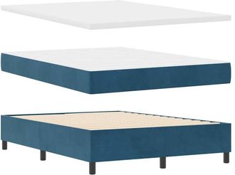 vidaXL Cama Tipo Box Spring Azul Oscuro 140 X 190 Cm Terciopelo Vidaxl