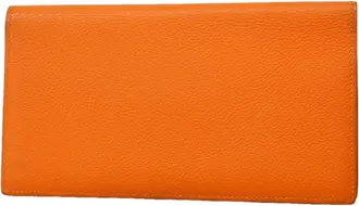 Herm&egrave;s Orange Long Bill Wallet (Bi-Fold) (Pre-Owned)