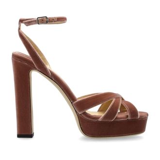 Jimmy Choo London Kove 120 Plateau-sandalen - Dames - Schoenen - Roze - Maat: 39 1/2 EU Zijde