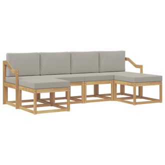 vidaXL Conjunto De Sof&aacute;s De Exterior 6 Pcs Blanco Y Gris Claro Vidaxl
