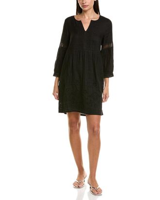 Tommy Bahama St. Lucia Split Neck Linen-Blend Mini Dress