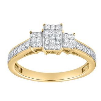 LuvMyJewelry Lumetra 0.55 Ct 10K Gold Diamond Ring in 10K Yellow Gold at Nordstrom, Size 6.5