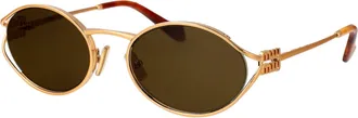 Miu Miu Womens Sunglasses 0mu 52ys Gold Brass Metal