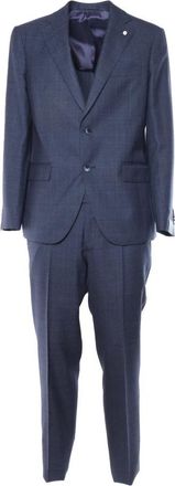 Lubiam Single Breasted Suit - Heren - Business pakken - Blauw - 2XL - Leer - Kostuums