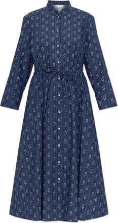 Tory Burch Cotton Shirtdress - Dames - Shirt Kleedjes - Blauw - 2XS - Katoen - Kleedjes