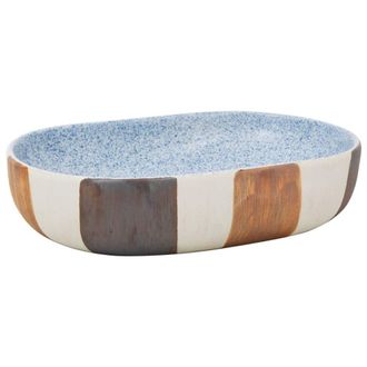 Berkfield Home Countertop Basin Multicolour Oval 59x40x14 cm Ceramic | Size: 59 x 40 x 14 cm