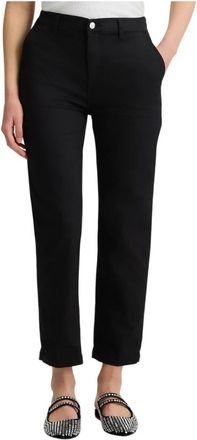 Liu Jo Zwarte Korte Stretch Katoenen Broek - Dames - Vrijetijds broeken - Zwart - 2XL - Katoen - Broeken