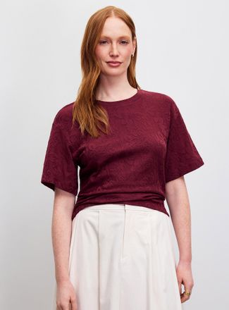 Contemporaine Womens Embossed flowers T-shirt