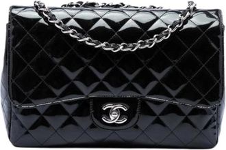Chanel Pre-owned Quilted Patent Leather Flap Shoulder Bag - Dames - Vintage Schoudertas - Zwart - ONE Size - Leer - Vintage