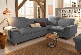 HOME AFFAIRE Ecksofa »Lyla L-Form« wahlweise mit Rückenfunktion und Bettfunktion