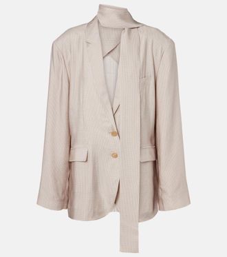 Acne Studios Blazer a quadri con sciarpa