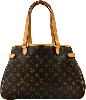 Louis Vuitton Brown Leather Pvc Handbag Tote Bag (Pre-Owned)