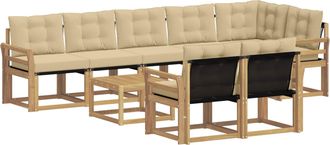 vidaXL Conjunto De Sof&aacute;s De Exterior 9 Uds. Y Beige Vidaxl