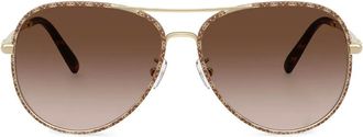 Tory Burch Eleanor sunglasses - women - Metal - 58 - Gold