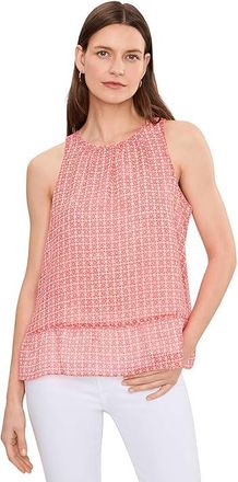 Vince Camuto Halter Neck Shell With Peplum Womens Clothing Lobster Red : 2XL, Polyester