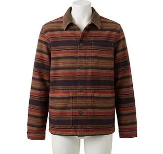 Faherty High Ridge Twill Studio Jacket In Night Time Fire Stripe