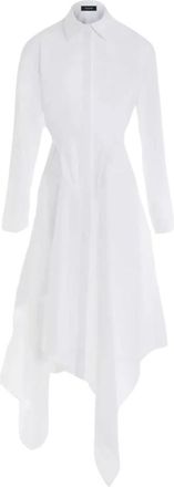 MUGLER Witte Poplin Overhemdjurk - Dames - Shirt Kleedjes - Wit - S - Katoen - Kleedjes