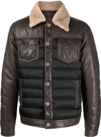 Moorer Mondor-Fur-104S jacket - men - Leather/Polyamide/Polyester/Polyamide - 46 - Black