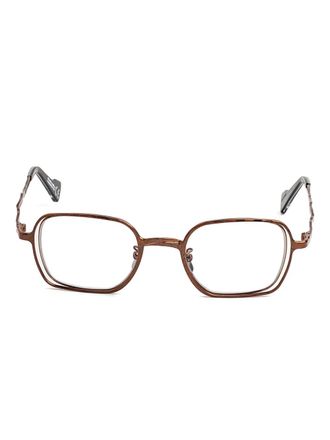Kuboraum H22 glasses - unisex - Metal/Acetate - 49 - Brown