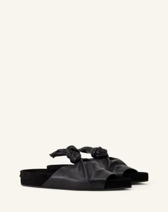 Lanvin Knotted Velvet Slippers - Black