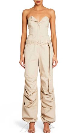 SER.O.YA London Wide Leg Jumpsuit In Beige