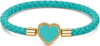 Jean Claude Leather & Stainless Steel Cz Bracelet