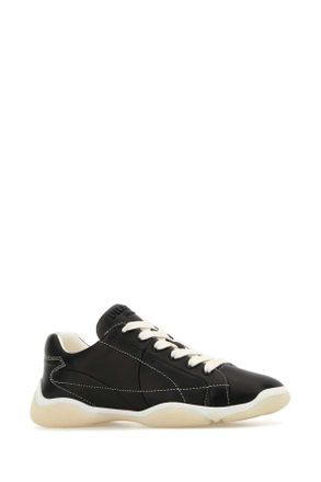 Prada Womens Black Leather Sneakers Nero 1