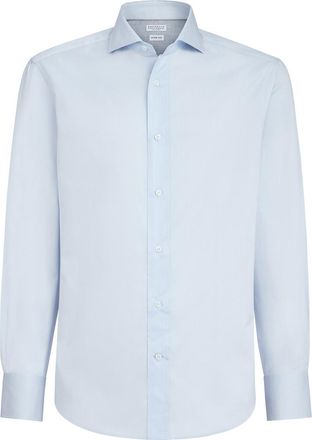 Brunello Cucinelli Twill shirt in Azure at Nordstrom, Size Xxx-Large Eu